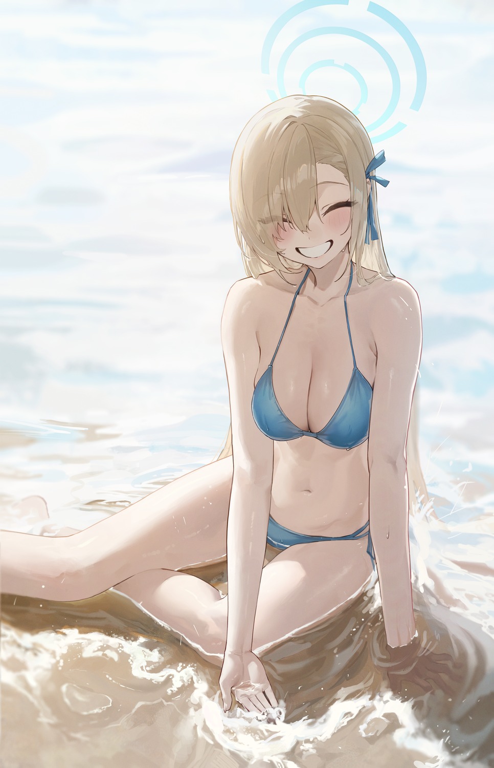 bikini, blue_archive, halo, ichinose_asuna, so_shio, swimsuits, wet