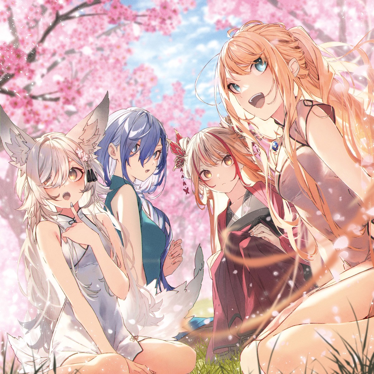 animal_ears, chinadress, cleavage, isekai_de_cheat_skill_wo_te_ni_shita_ore_wa_genjitsu_sekai_wo_mo_musou_suru, japanese_clothes, kuwashima_rein, lexia_von_alceria, luna_(iseleve), tail, tito_(iseleve)
