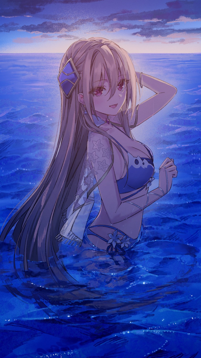 bikini, heaven_burns_red, sako_(35s_00), shirakawa_yuina, swimsuits, wet