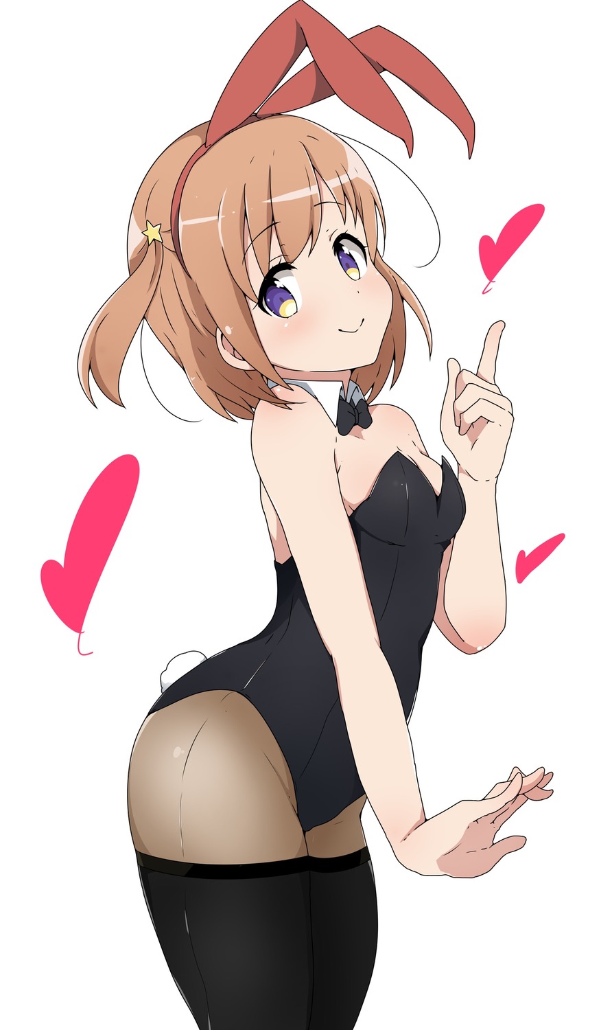 animal_ears, bunny_ears, bunny_girl, koisuru_asteroid, konohata_mira, no_bra, pantyhose, riyo_(aokiwazumi), tail, thighhighs
