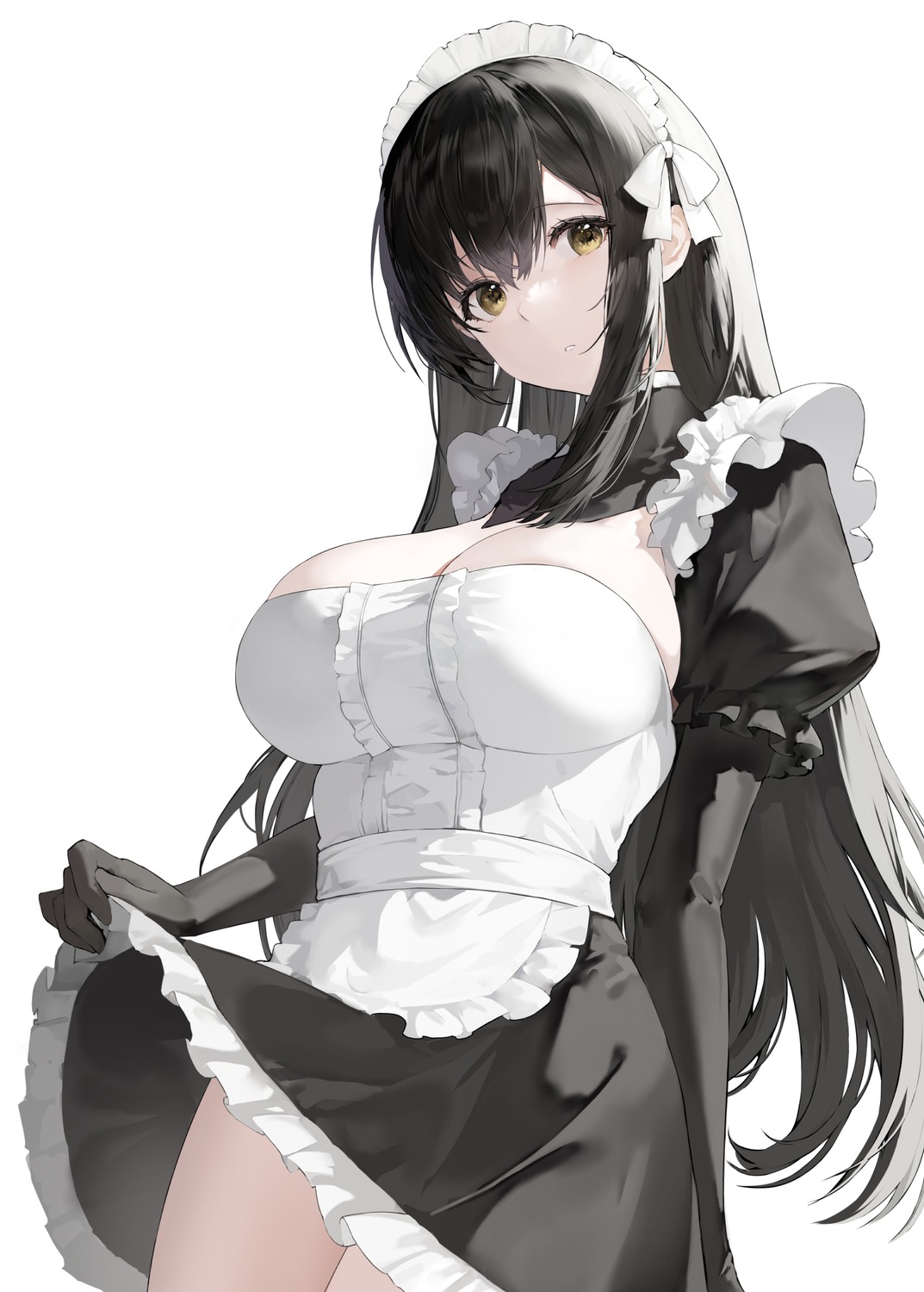 haori_io, maid, skirt_lift