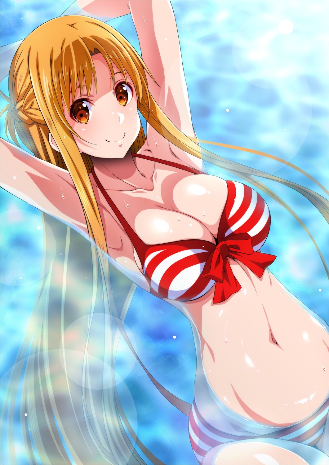 airando, asuna_(sword_art_online), bikini, swimsuits, sword_art_online, wet