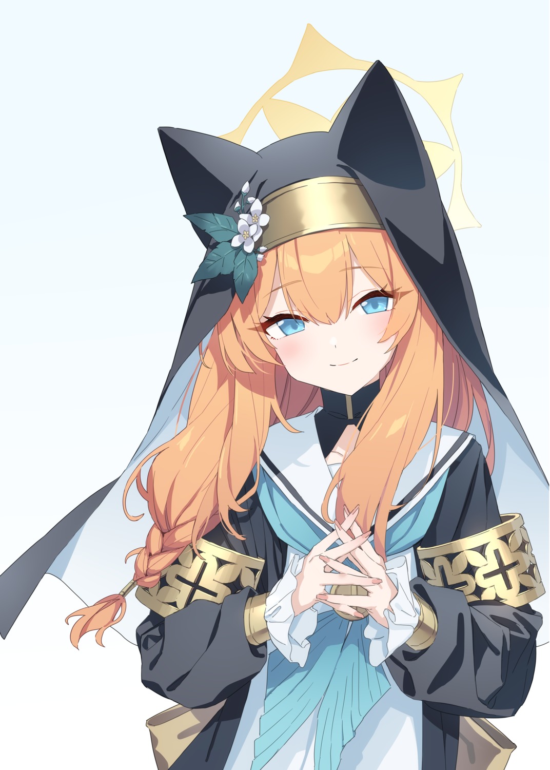 animal_ears, baffu, blue_archive, halo, iochi_mari, nekomimi, nun
