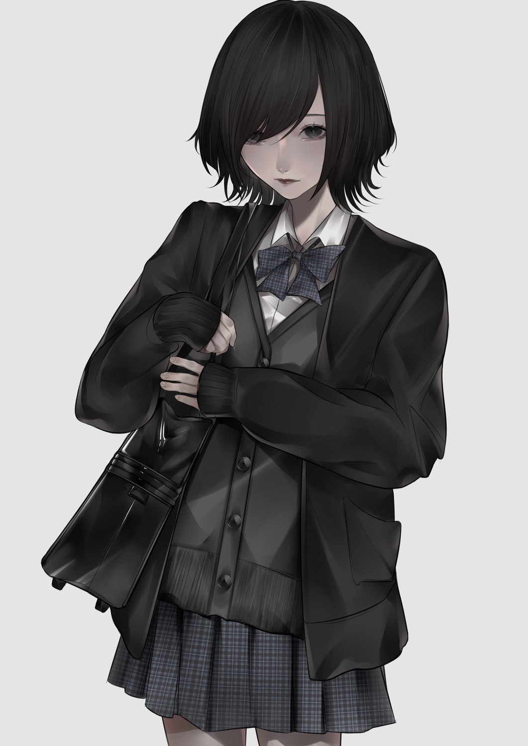 mano_mouth, seifuku, sweater