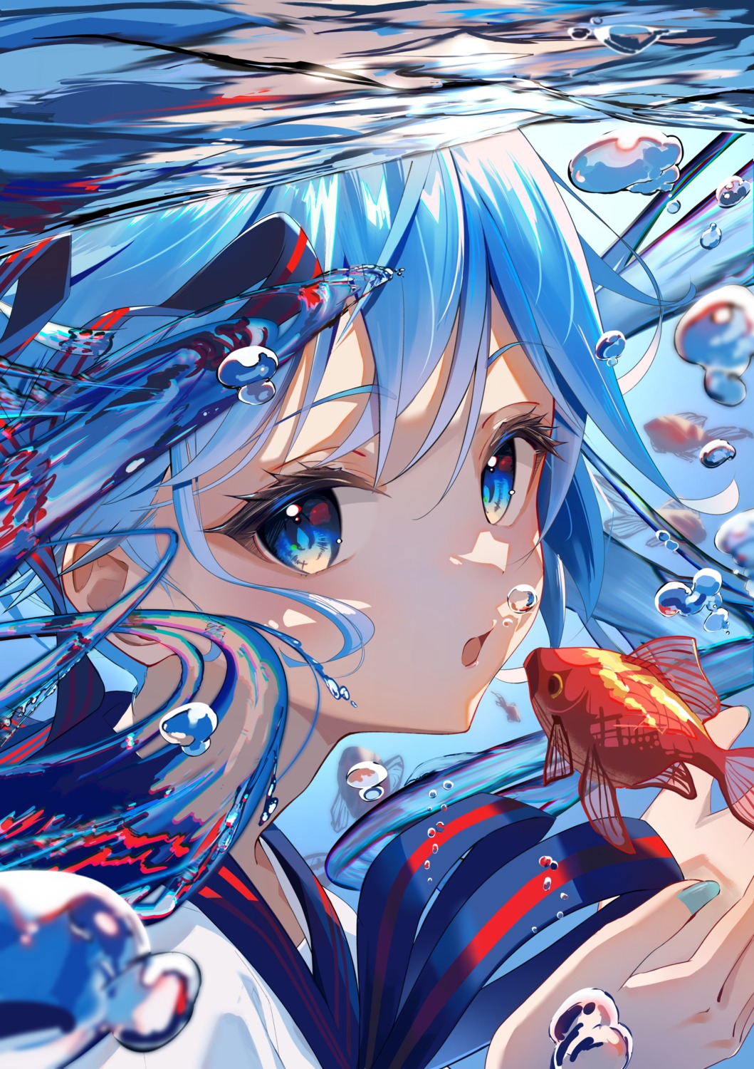 bottle_miku, hatsune_miku, puripuri, seifuku, vocaloid, wet