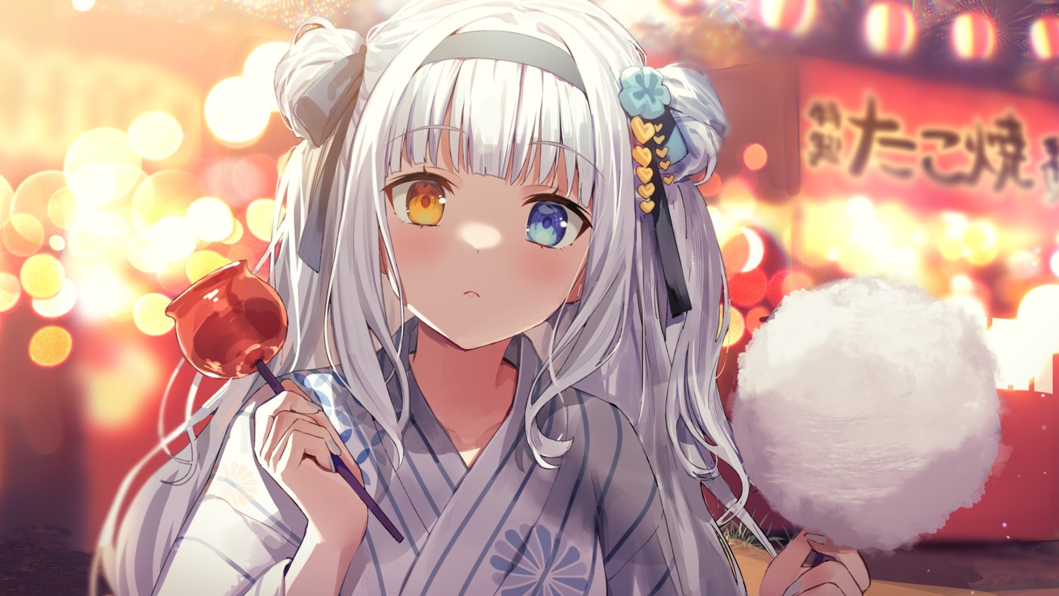heterochromia, kagura_mea, kagura_mea_channel, nana_yume87, wallpaper, yukata