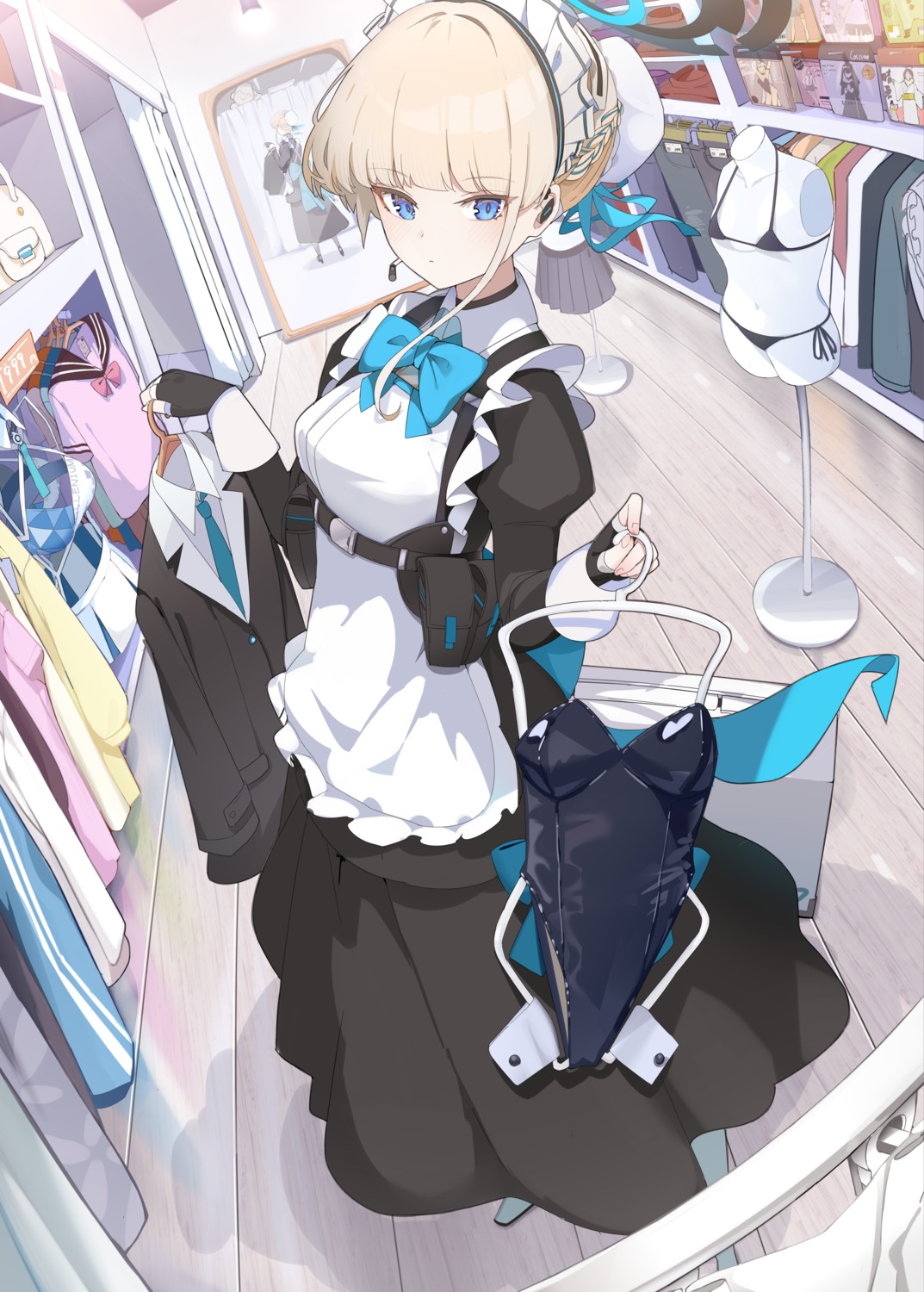 asuma_toki, blue_archive, halo, maid, shimanun