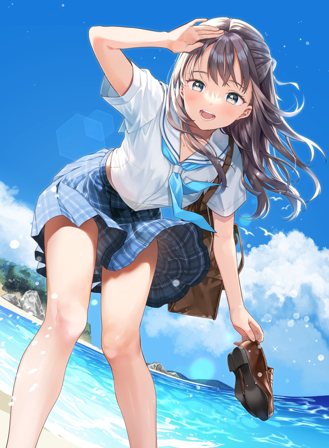 matsuzaki_miyuki, seifuku, skirt_lift