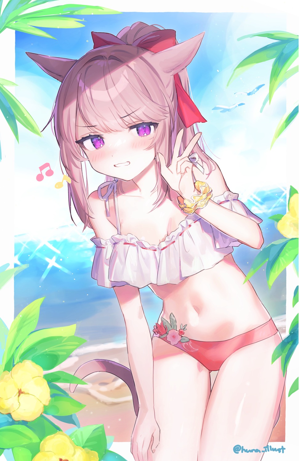 animal_ears, bikini, final_fantasy, final_fantasy_xiv, funa_(sakana), miqo'te, swimsuits, tail