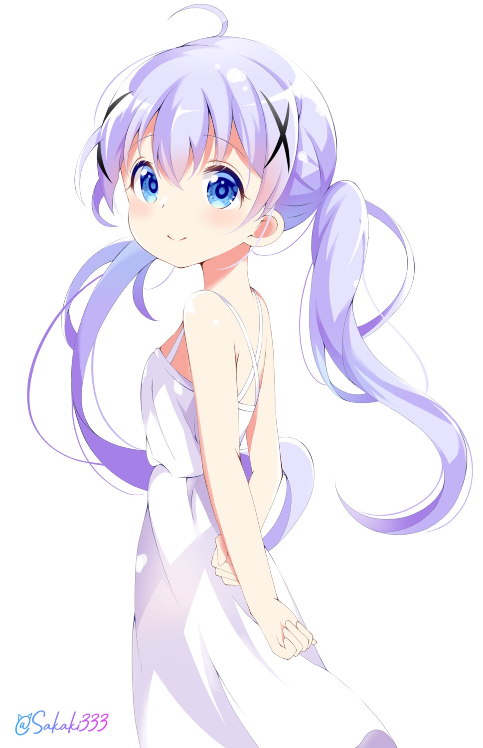 dress, gochuumon_wa_usagi_desu_ka?, kafuu_chino, no_bra, sakaki333, summer_dress