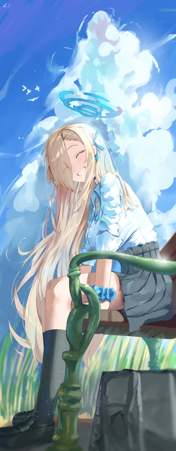 blue_archive, dotthebot, halo, ichinose_asuna, seifuku