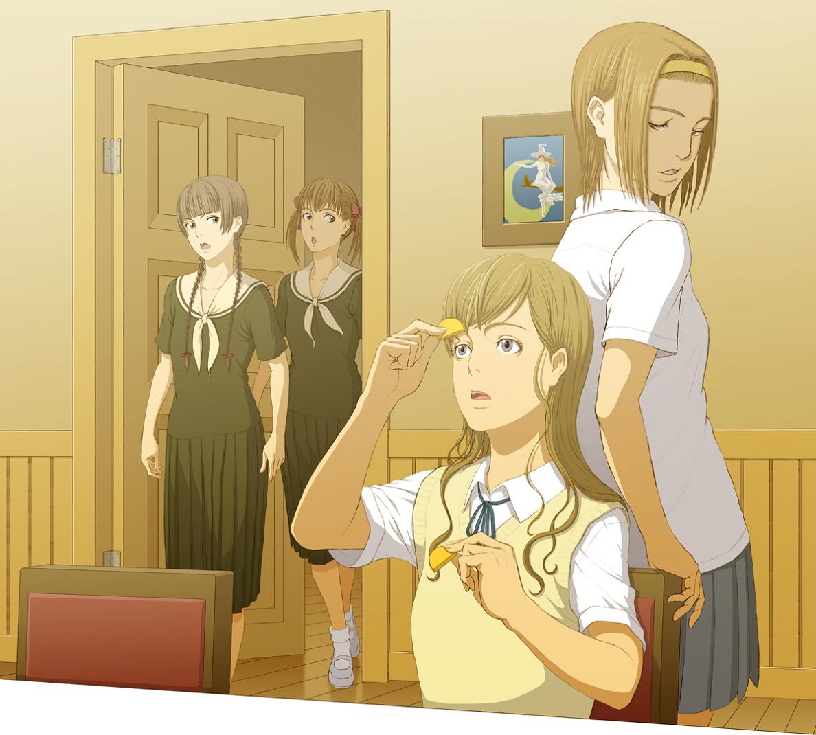 cosplay, fukuzawa_yumi, joe, k-on!, maria-sama_ga_miteru, seifuku, shimazu_yoshino, torii_eriko