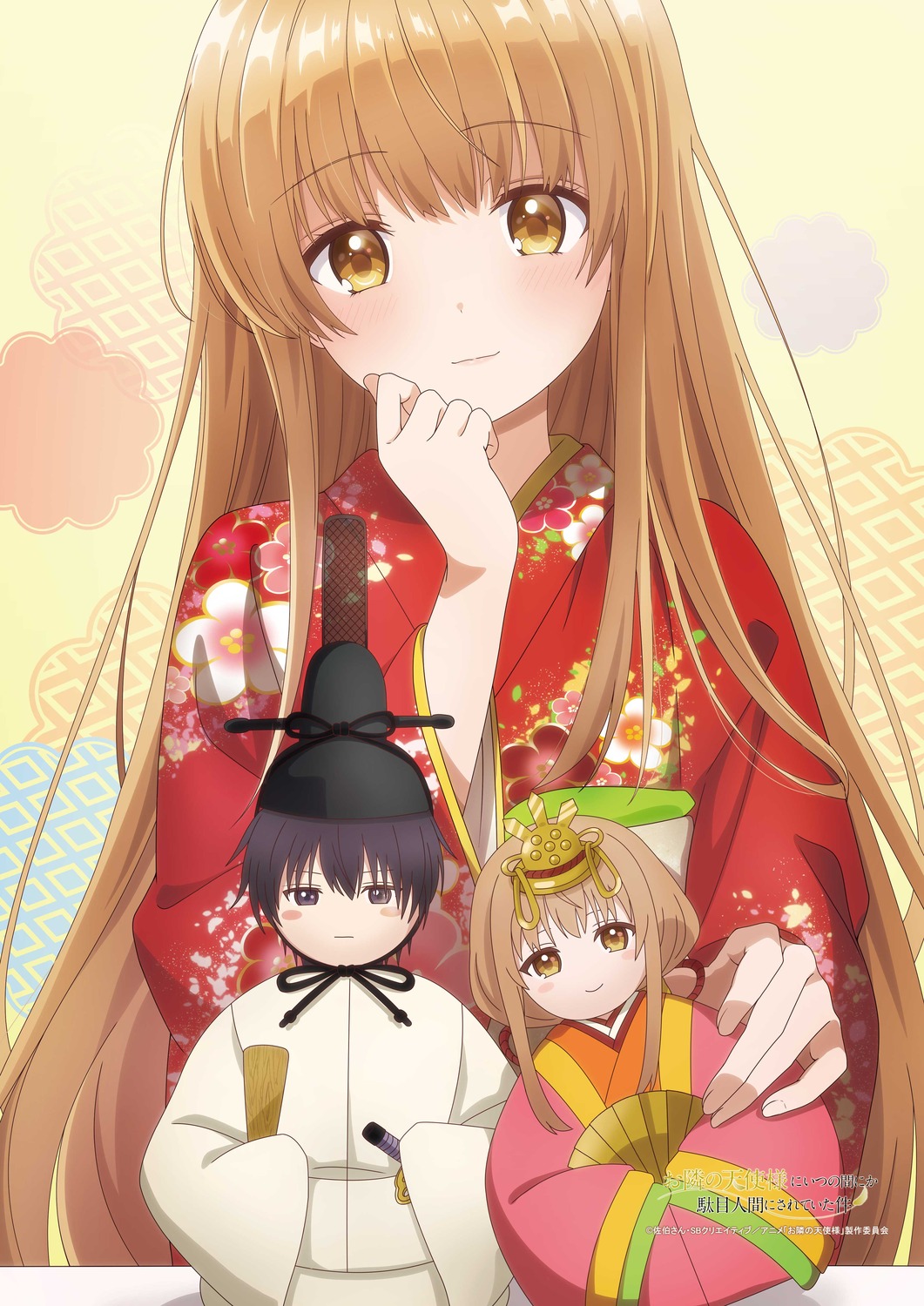 chibi, fujimiya_amane, japanese_clothes, kimono, otonari_no_tenshi-sama_ni_itsunomanika_dame_ningen_ni_sareteita_ken, shiina_mahiru, tagme