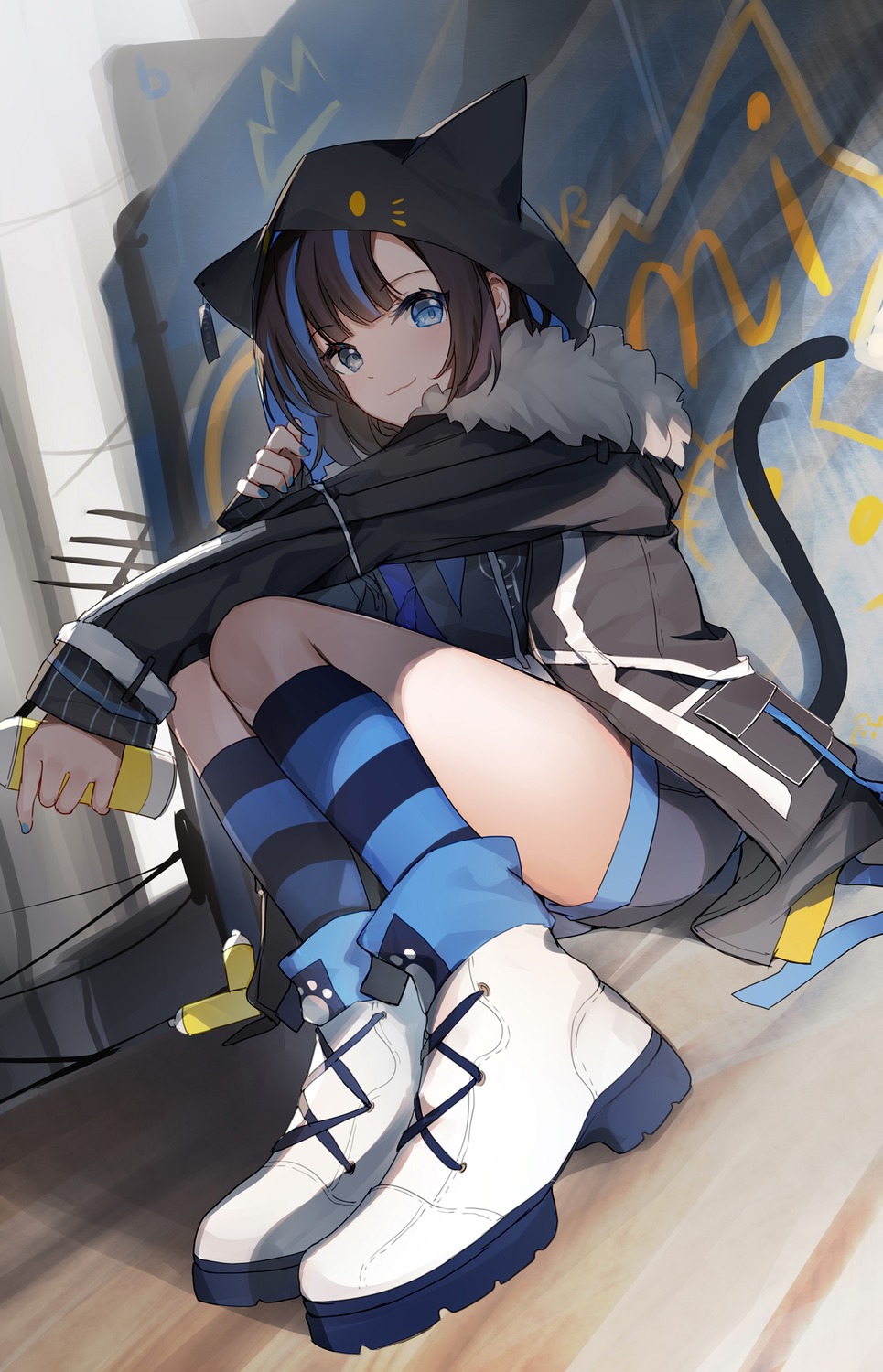 animal_ears, bison_cangshu, girimi_(virtuareal), tail, virtuareal