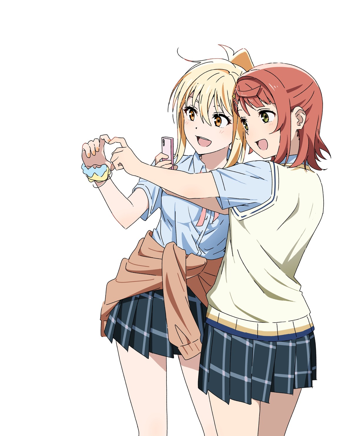 love_live!_(series), love_live!_nijigasaki_gakuen_school_idol_doukoukai, miyashita_ai, seifuku, sweater, uehara_ayumu, yokota_takumi, yuri