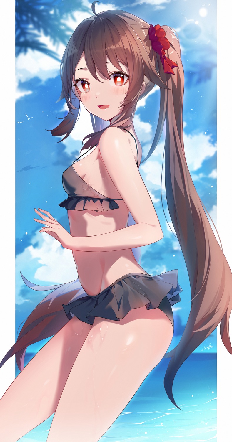 bikini, genshin_impact, hu_tao, snozaki, swimsuits