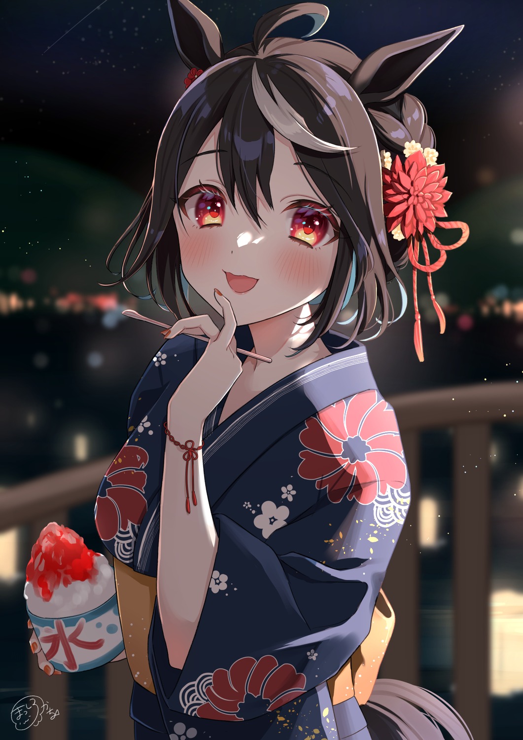 animal_ears, kitasan_black_(umamusume), masshirokachi, tail, uma_musume_pretty_derby, yukata