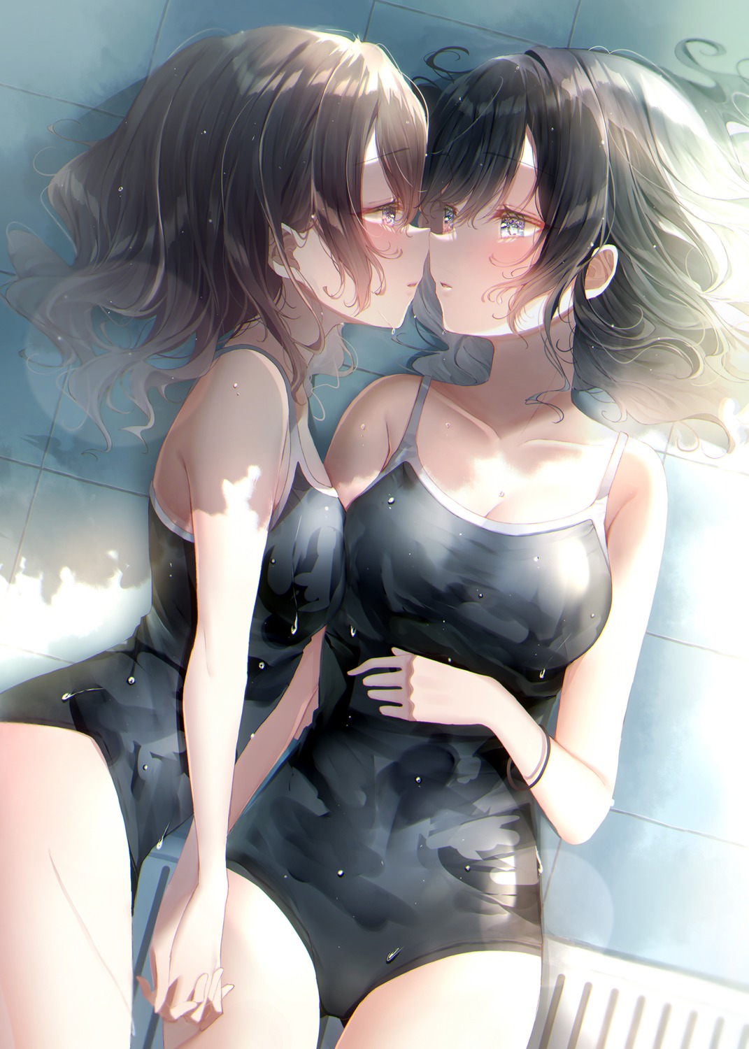 cleavage, school_swimsuit, swimsuits, touki_matsuri, yuri