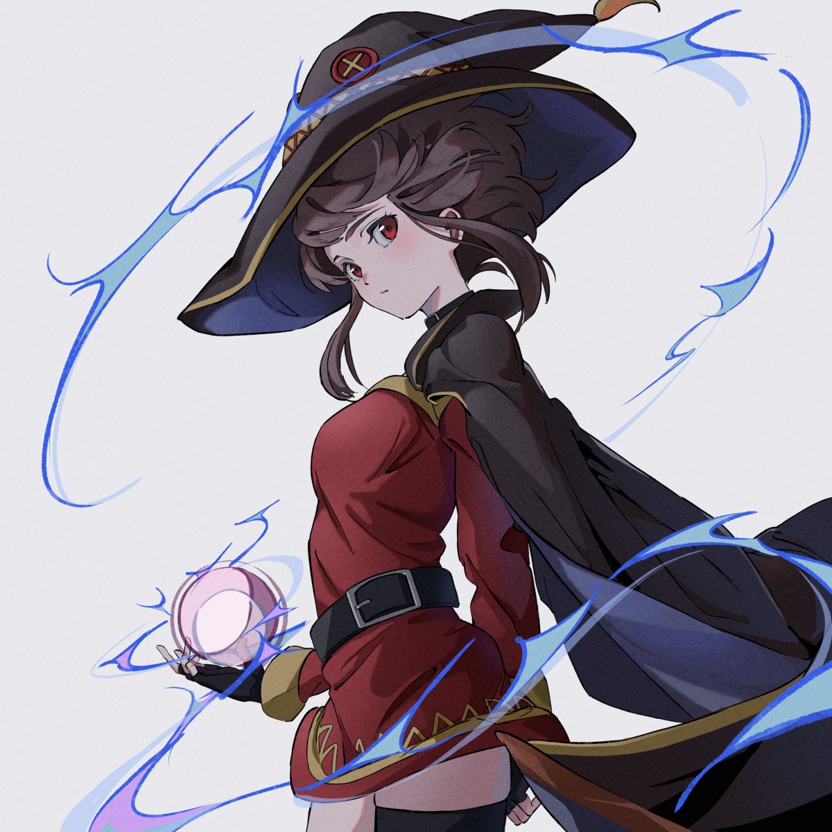 dress, kono_subarashii_sekai_ni_shukufuku_wo!, megumin, natsume_hinako, thighhighs, witch