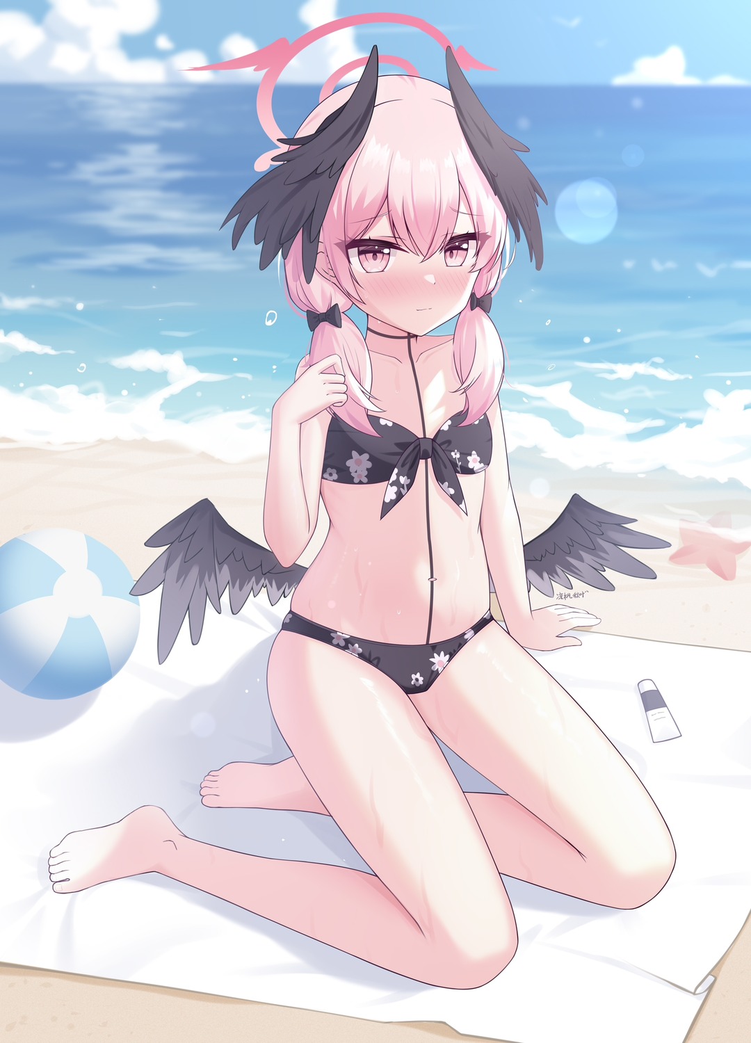 bikini, blue_archive, halo, liang_feng_qui_ye, shimoe_koharu, swimsuits, wings