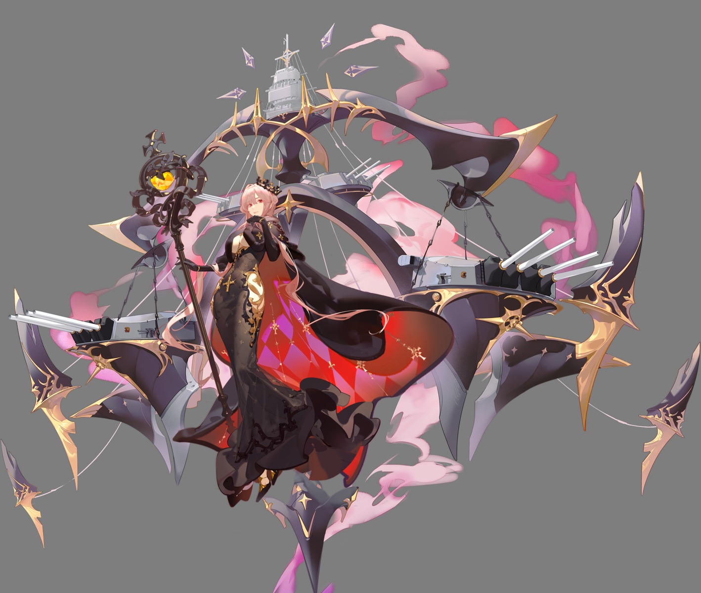 azur_lane, clemenceau_(azur_lane), dress, gun, tagme, transparent_png