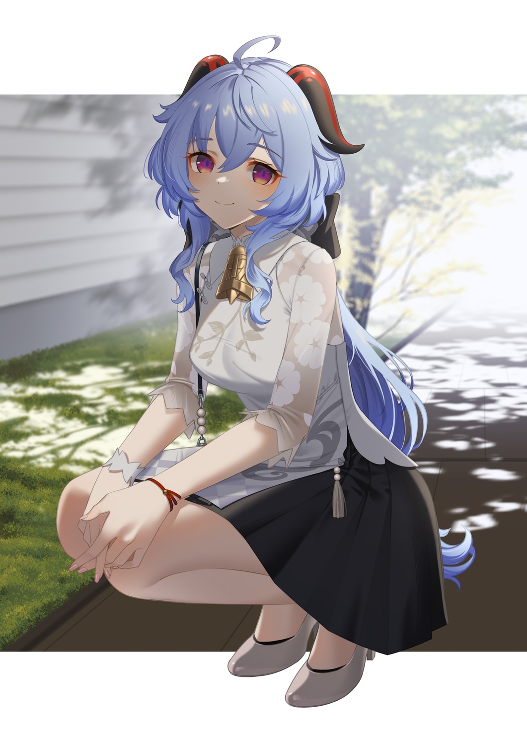 ganyu, genshin_impact, heels, horns, meda