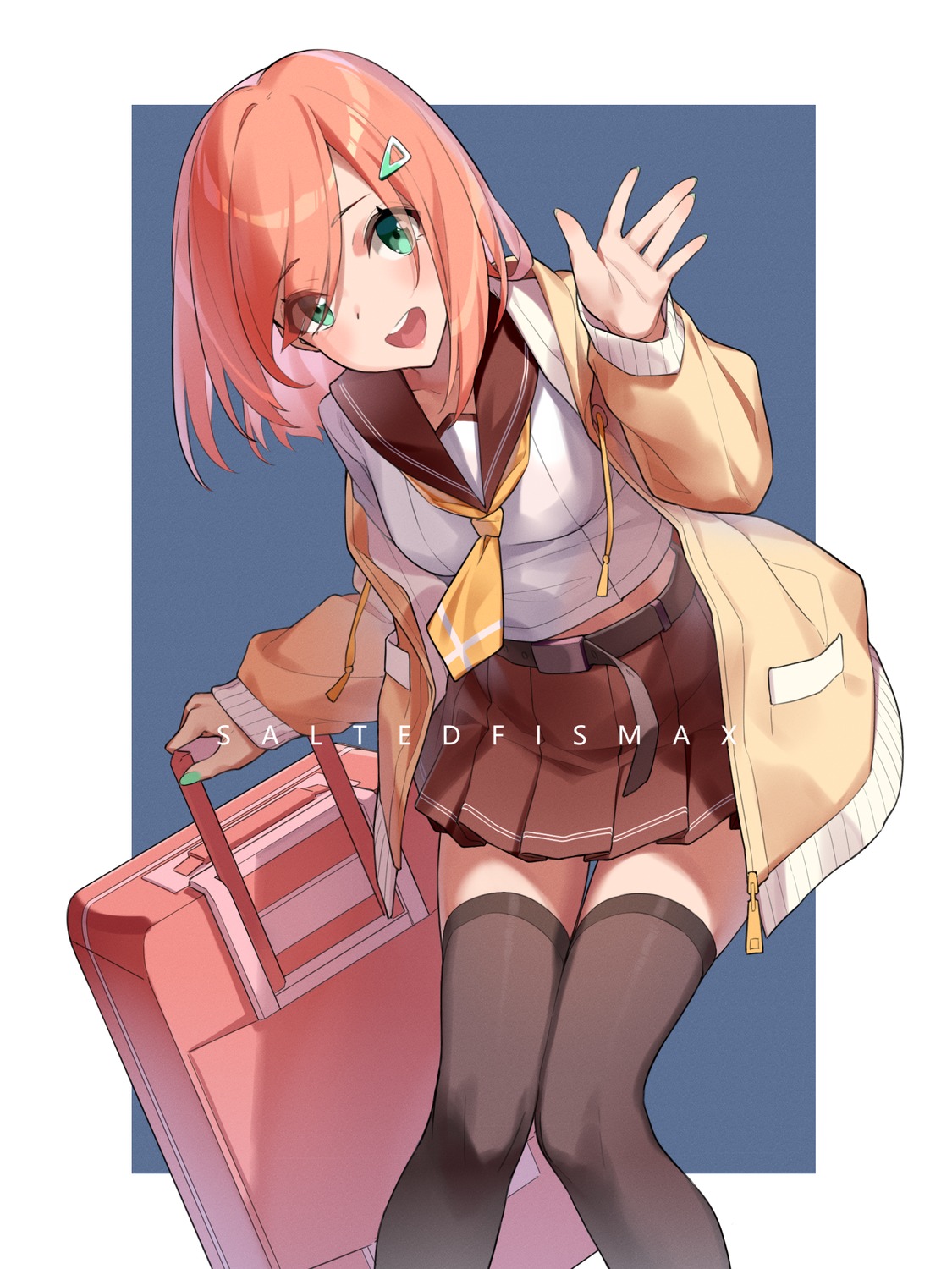 saltedfishmax, seifuku, thighhighs