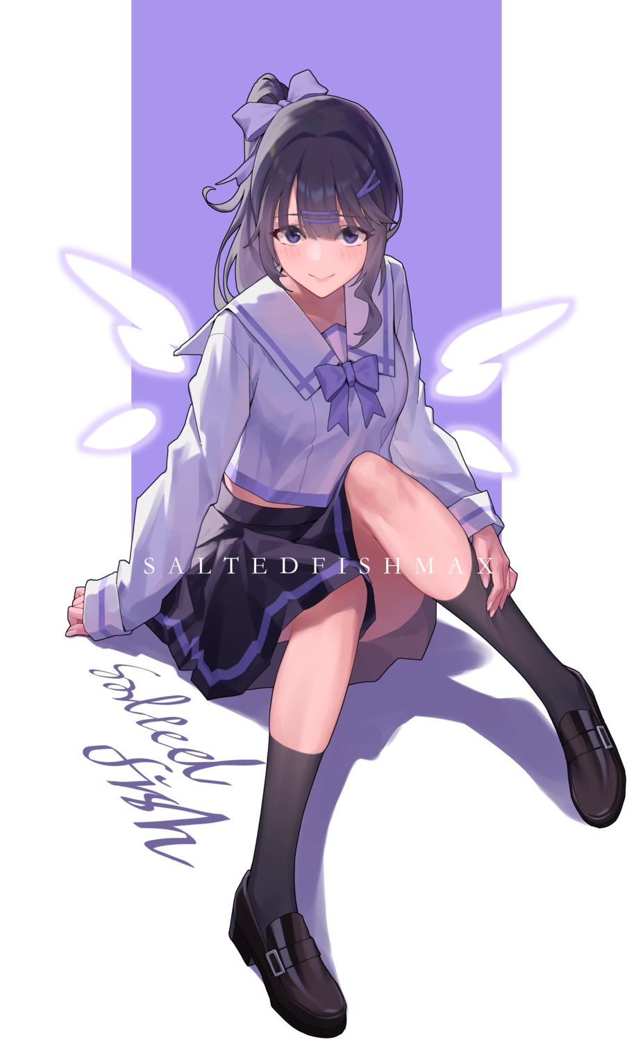 saltedfishmax, seifuku, skirt_lift, wings