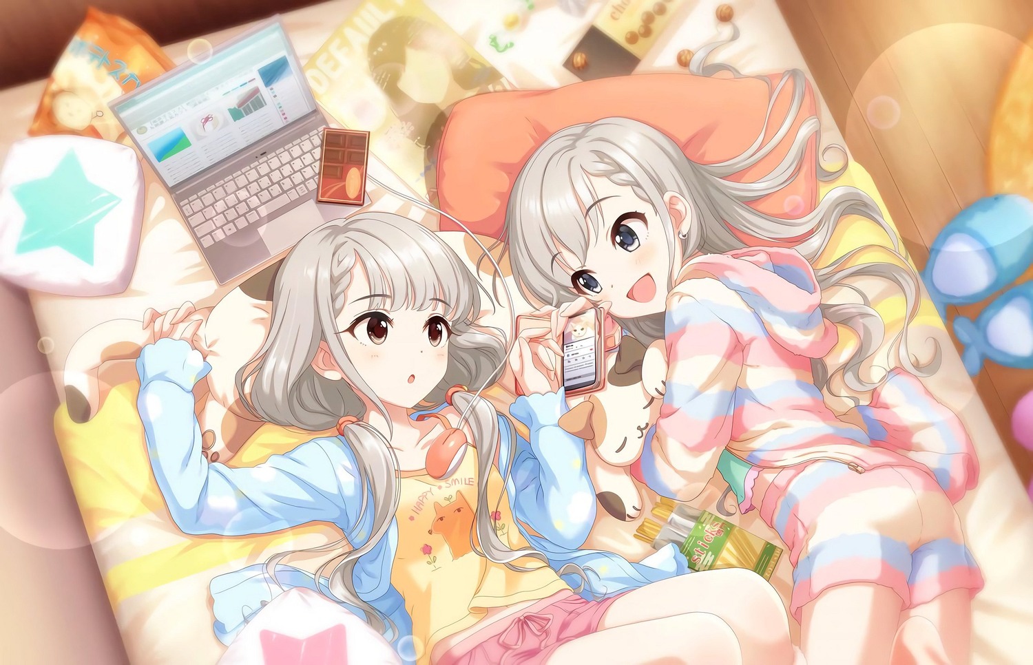 ass, hisakawa_hayate, hisakawa_nagi, morikubo_izumi, pajama, the_idolm@ster, the_idolm@ster_cinderella_girls