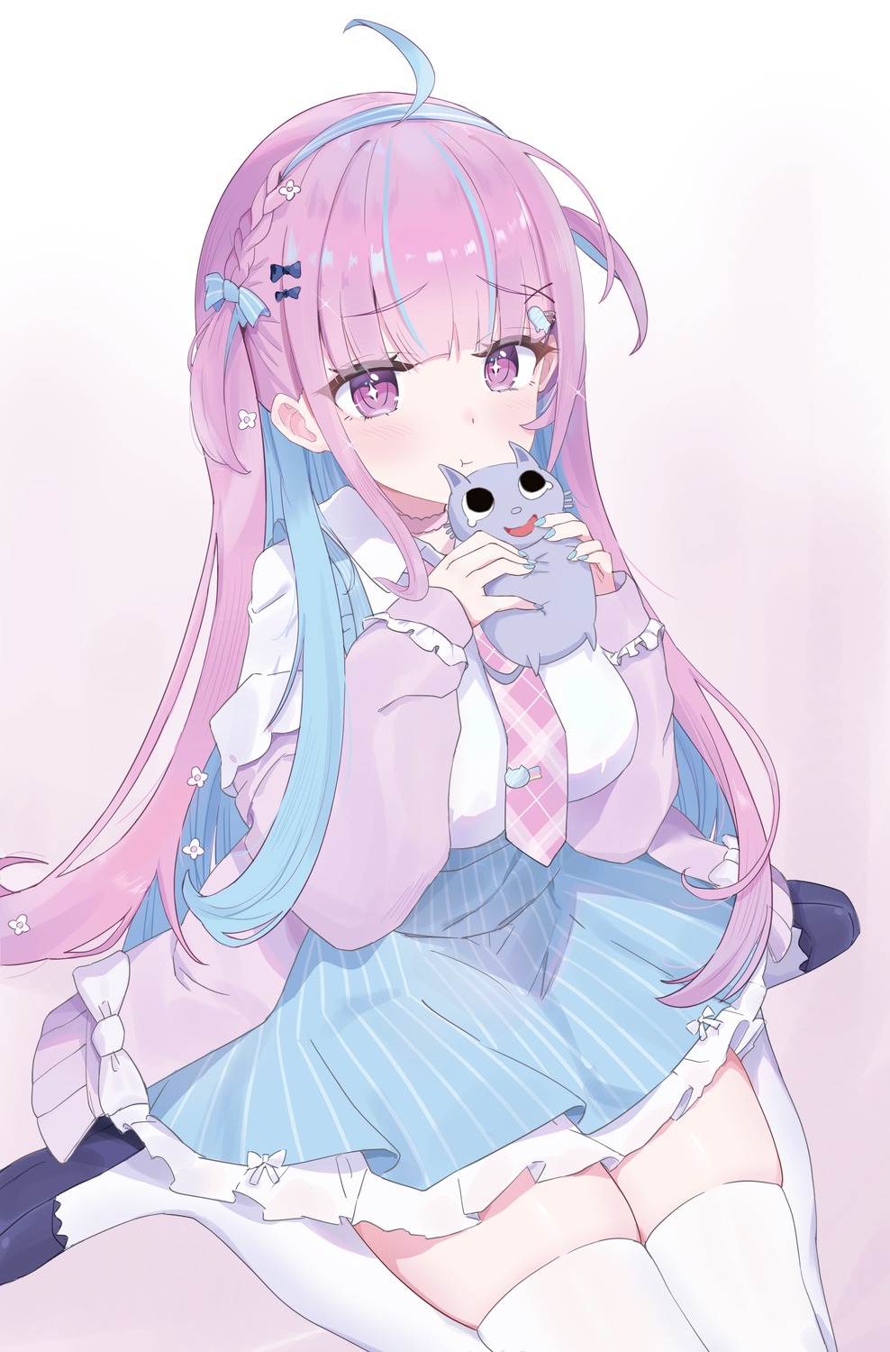 chris_preston, hololive, minato_aqua, thighhighs