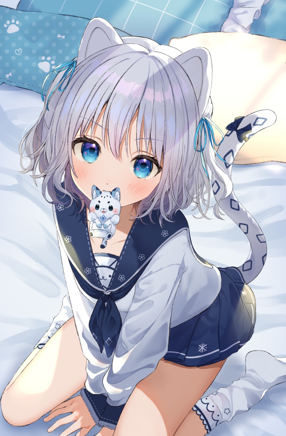 animal_ears, gomamiso_(gomagoma_bba), kohaku_nene, la_peche_party, nekomimi, seifuku, tail