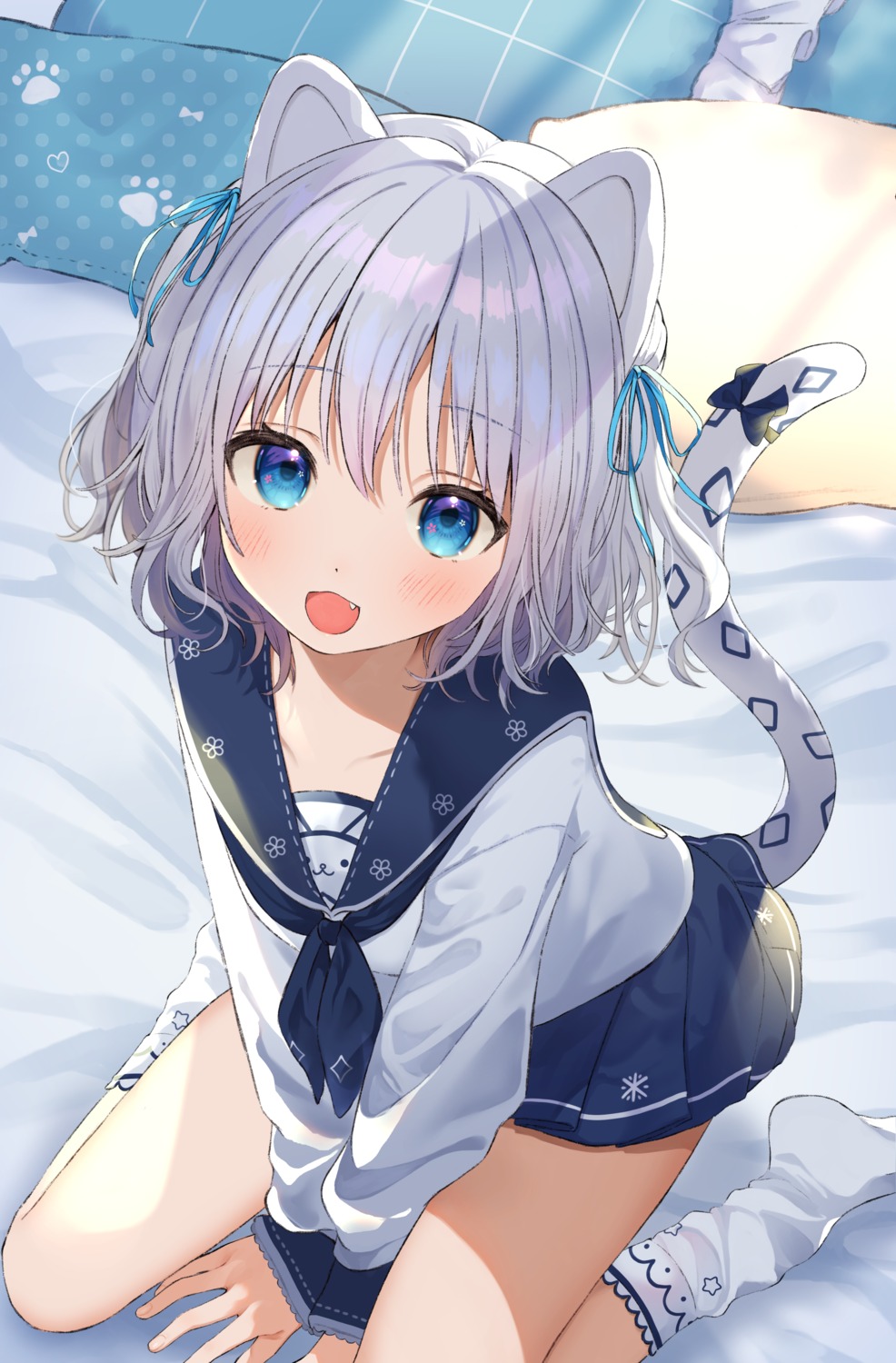 animal_ears, gomamiso_(gomagoma_bba), kohaku_nene, la_peche_party, nekomimi, seifuku, tail