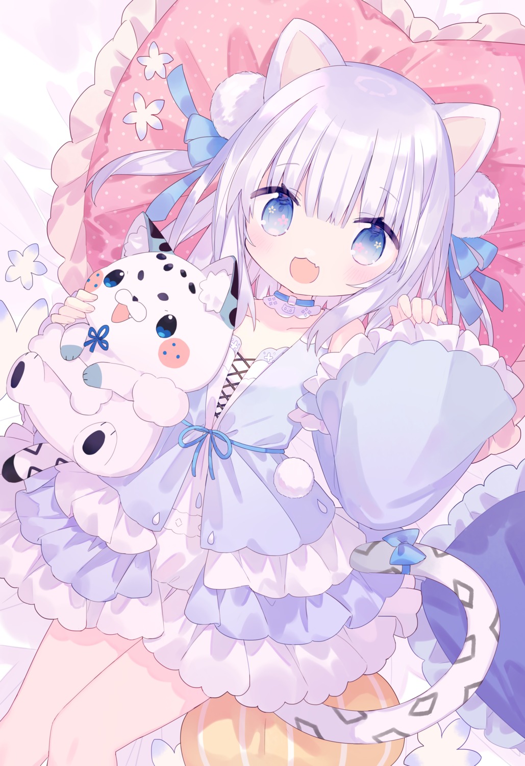 animal_ears, dress, kohaku_nene, la_peche_party, nekomimi, tagme, tail