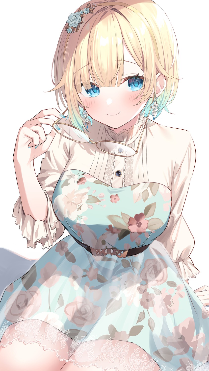 aizawa_ema, dress, megane, see_through, vspo!, yuzutouhu_ika