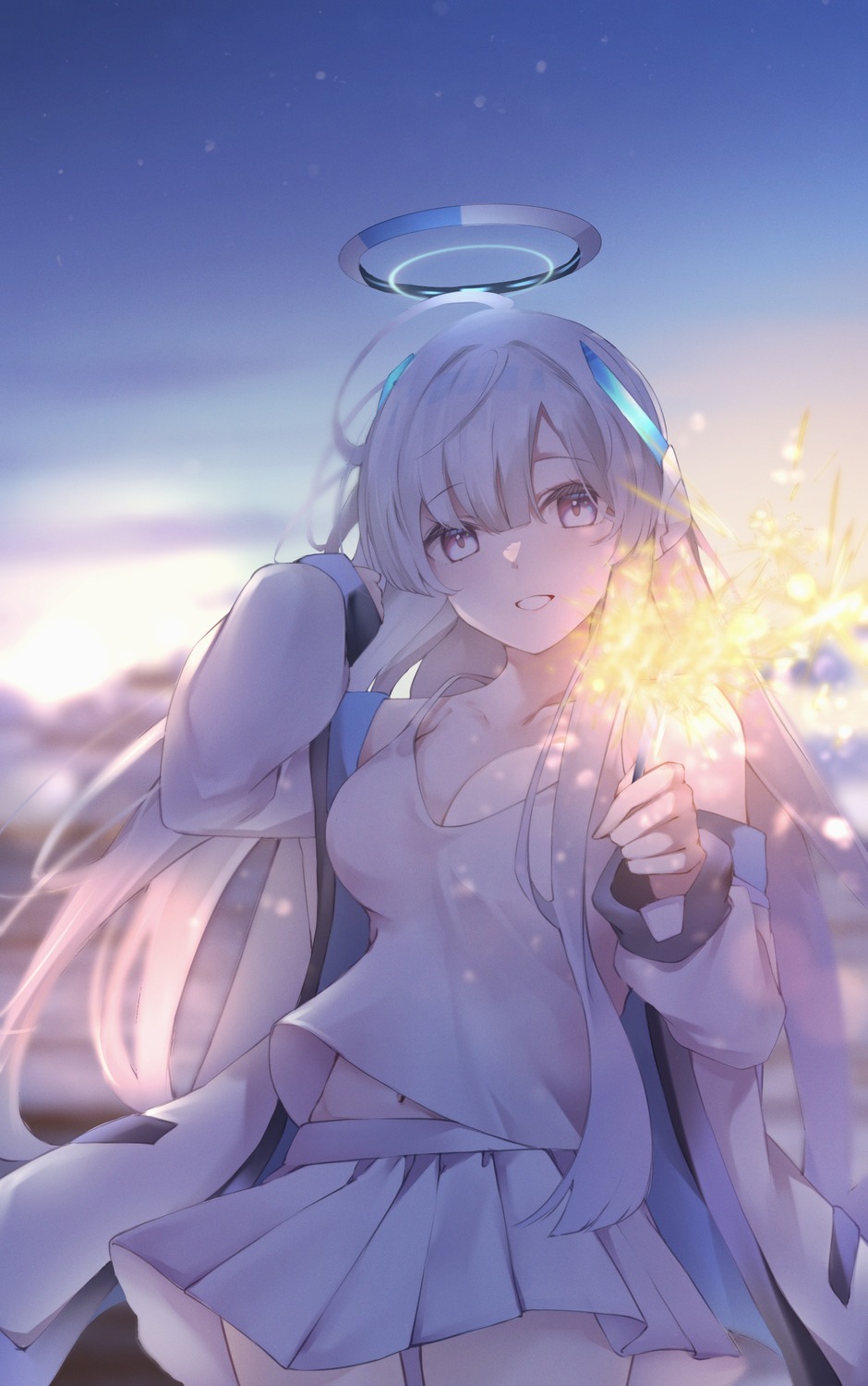 blue_archive, halo, hojiro_same, lingerie, skirt_lift, ushio_noa