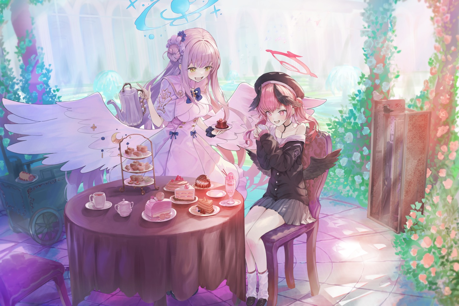 angel, atatatatame01, blue_archive, dress, halo, misono_mika, seifuku, shimoe_koharu