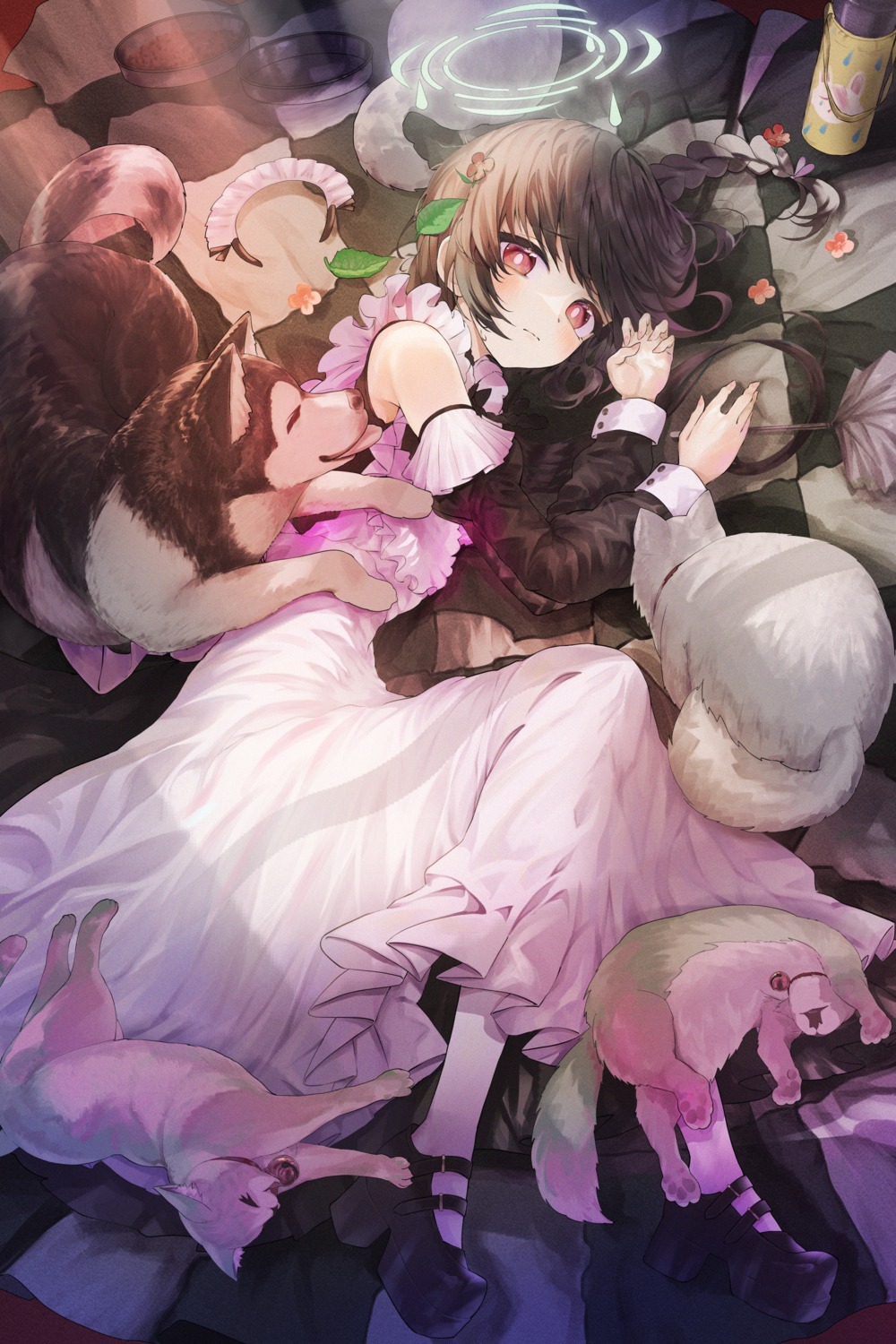 atatatatame01, blue_archive, dress, halo, heels, kasumizawa_miyu, neko, pantyhose