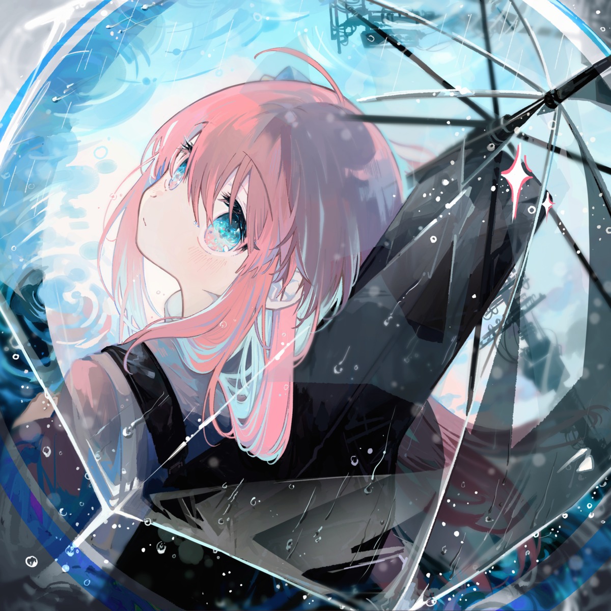 bocchi_the_rock!, gotou_hitori, guitar, gym_uniform, nekoolantern, umbrella