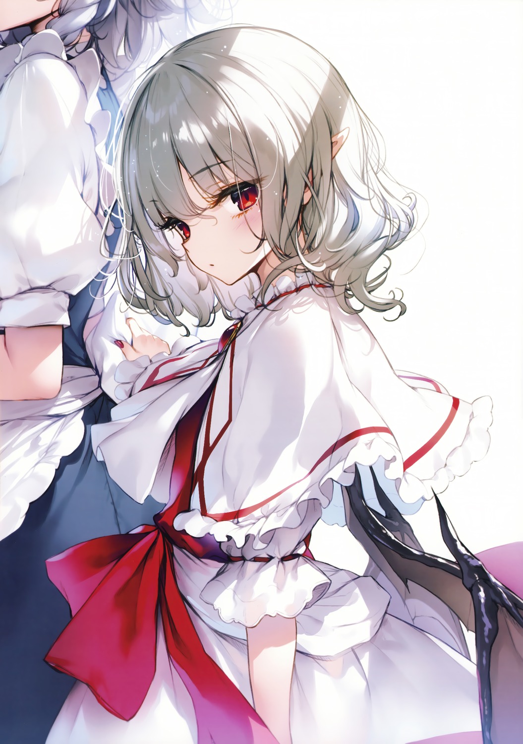 dress, izayoi_sakuya, ke-ta, maid, pointy_ears, remilia_scarlet, touhou, wings