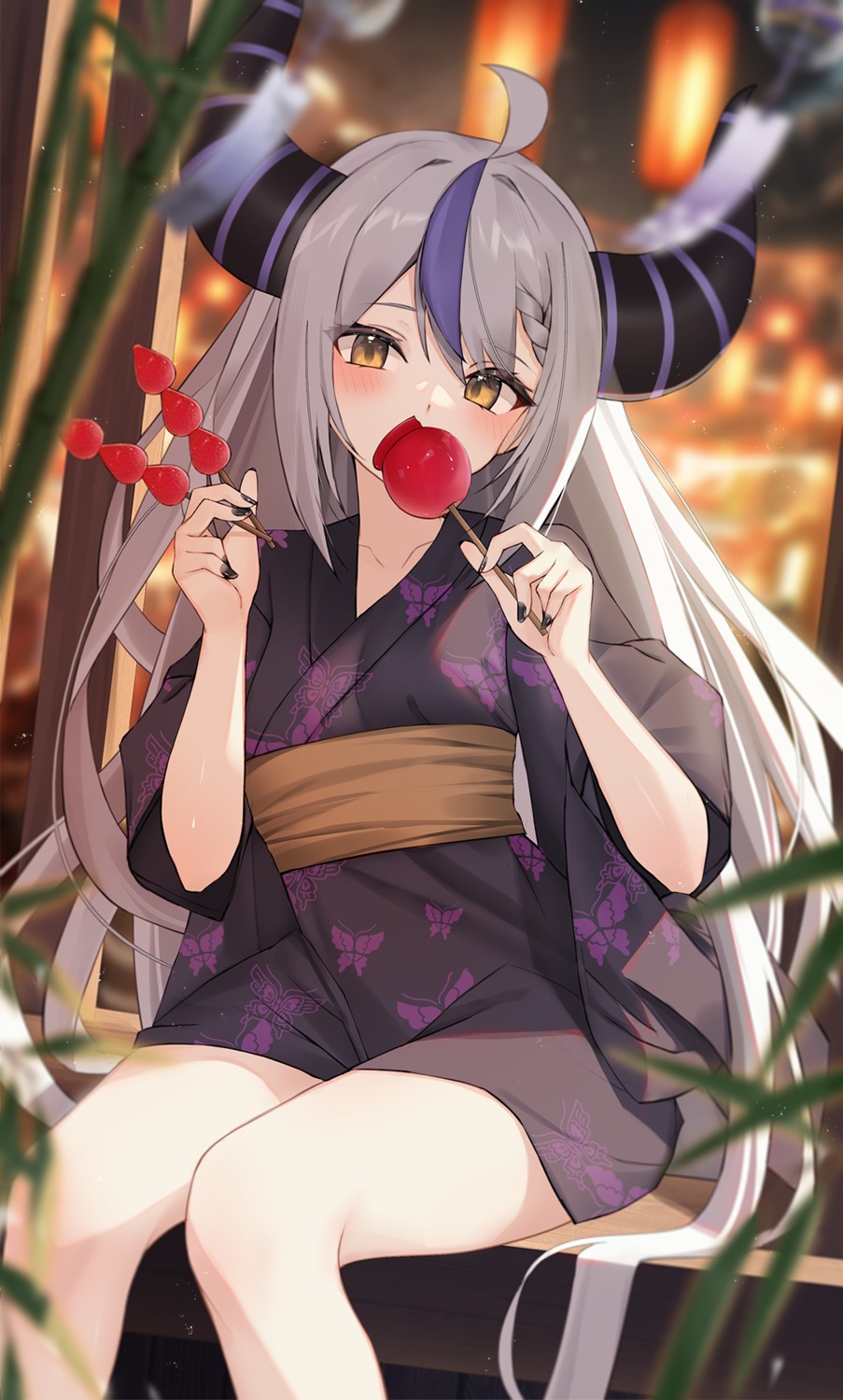hololive, horns, la+_darknesss, thomas_8000, yukata