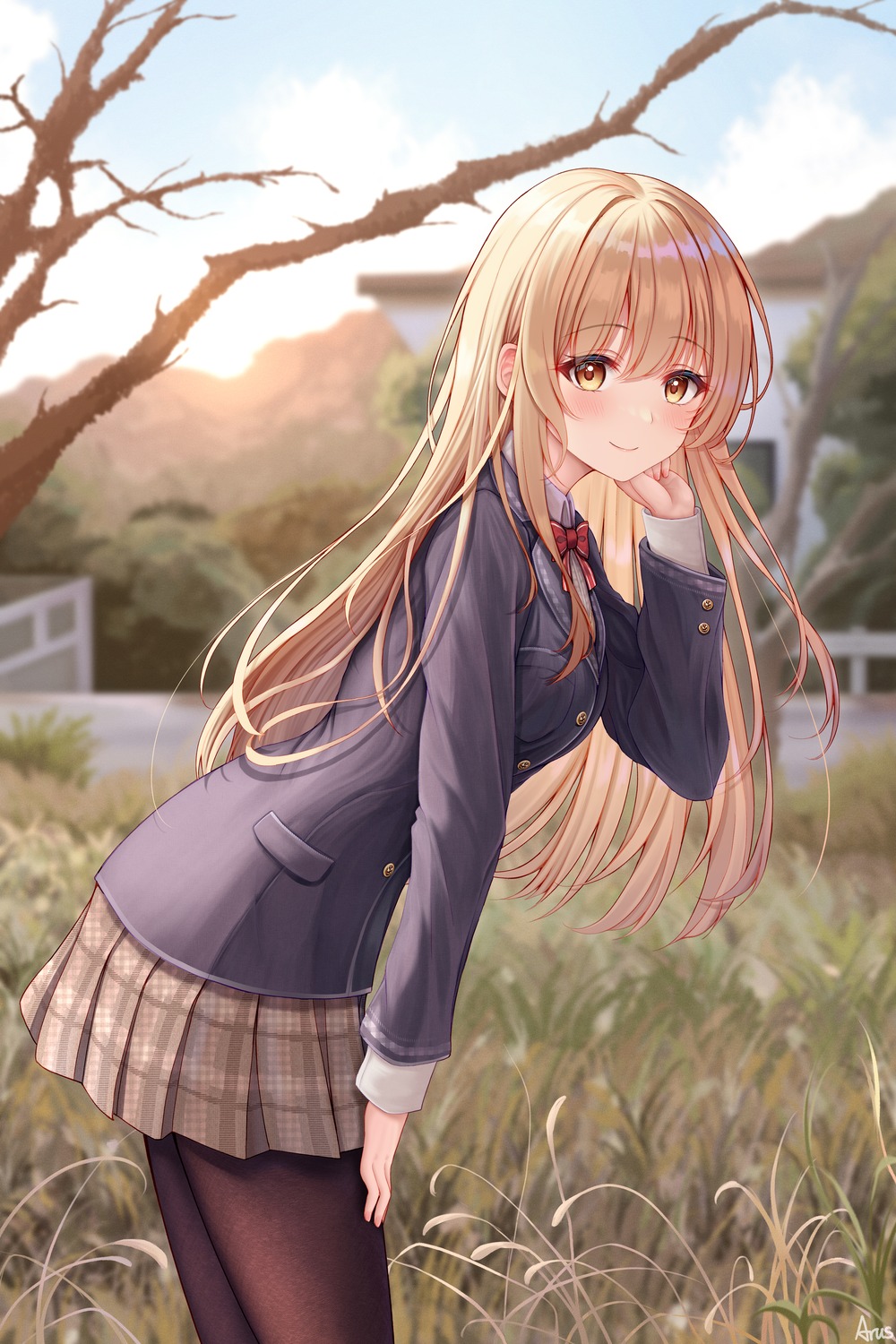 arus, otonari_no_tenshi-sama_ni_itsunomanika_dame_ningen_ni_sareteita_ken, pantyhose, seifuku, shiina_mahiru, sweater