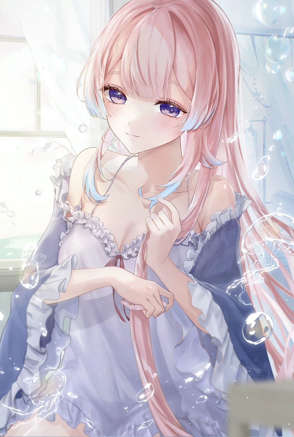 arano0910, cleavage, genshin_impact, lingerie, sangonomiya_kokomi