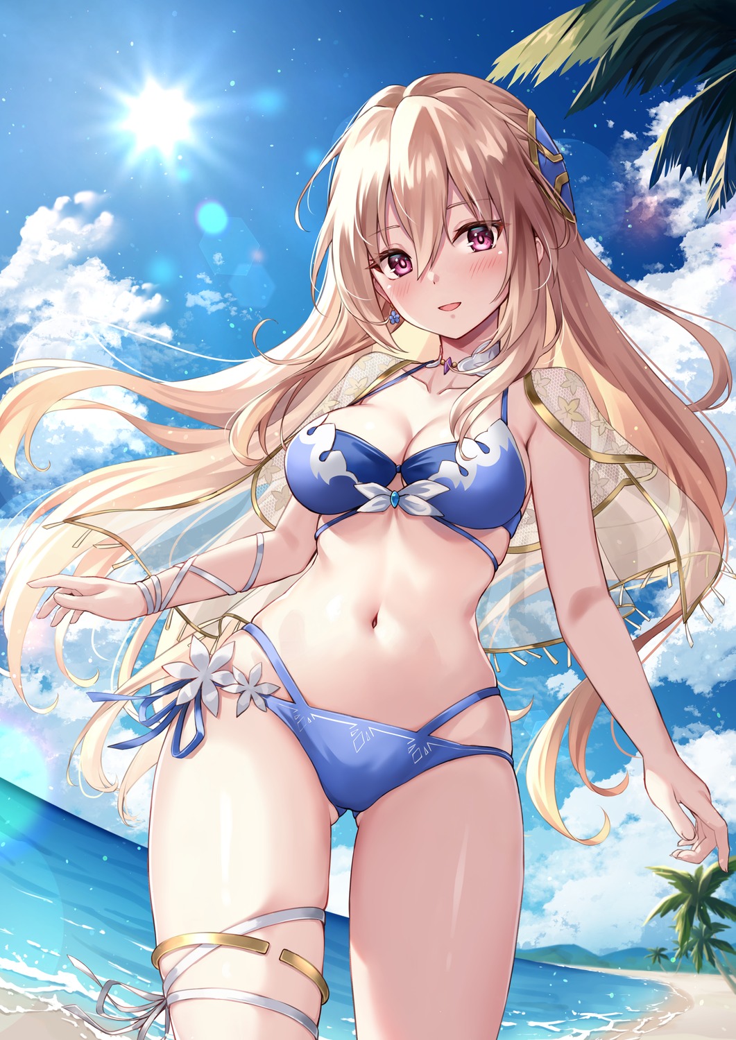 bikini, garter, heaven_burns_red, sebu_illust, see_through, shirakawa_yuina, swimsuits