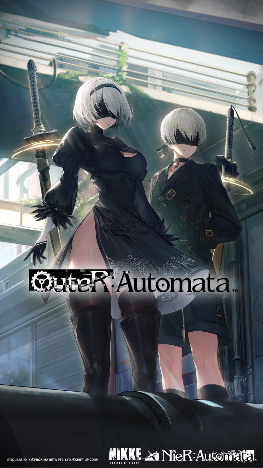 dress, goddess_of_victory:_nikke, nier, nier_automata, official_watermark, shift_up, square_enix, sword