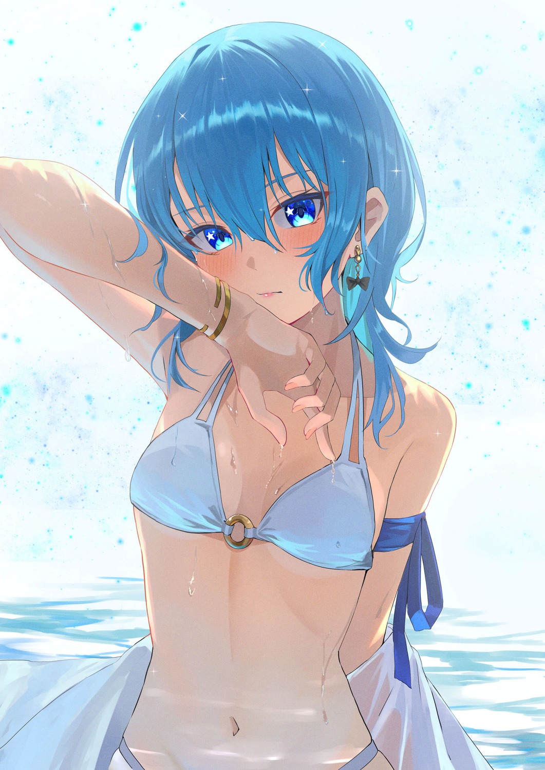 bikini, chakuma_(yiyh1468), hololive, hoshimachi_suisei, see_through, swimsuits