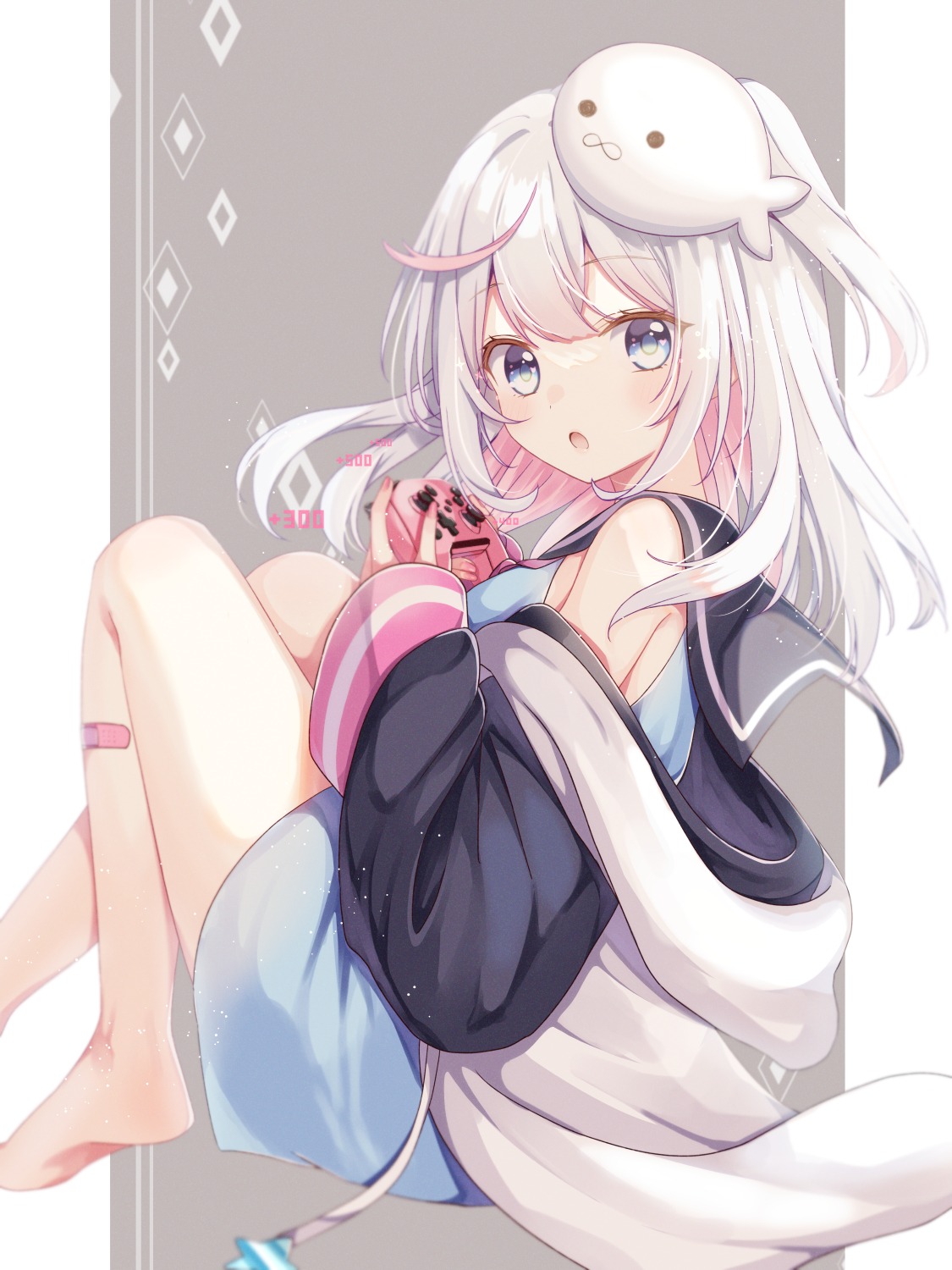 bandaid, dress, gomano_rio, gomano_rio_(vtuber)