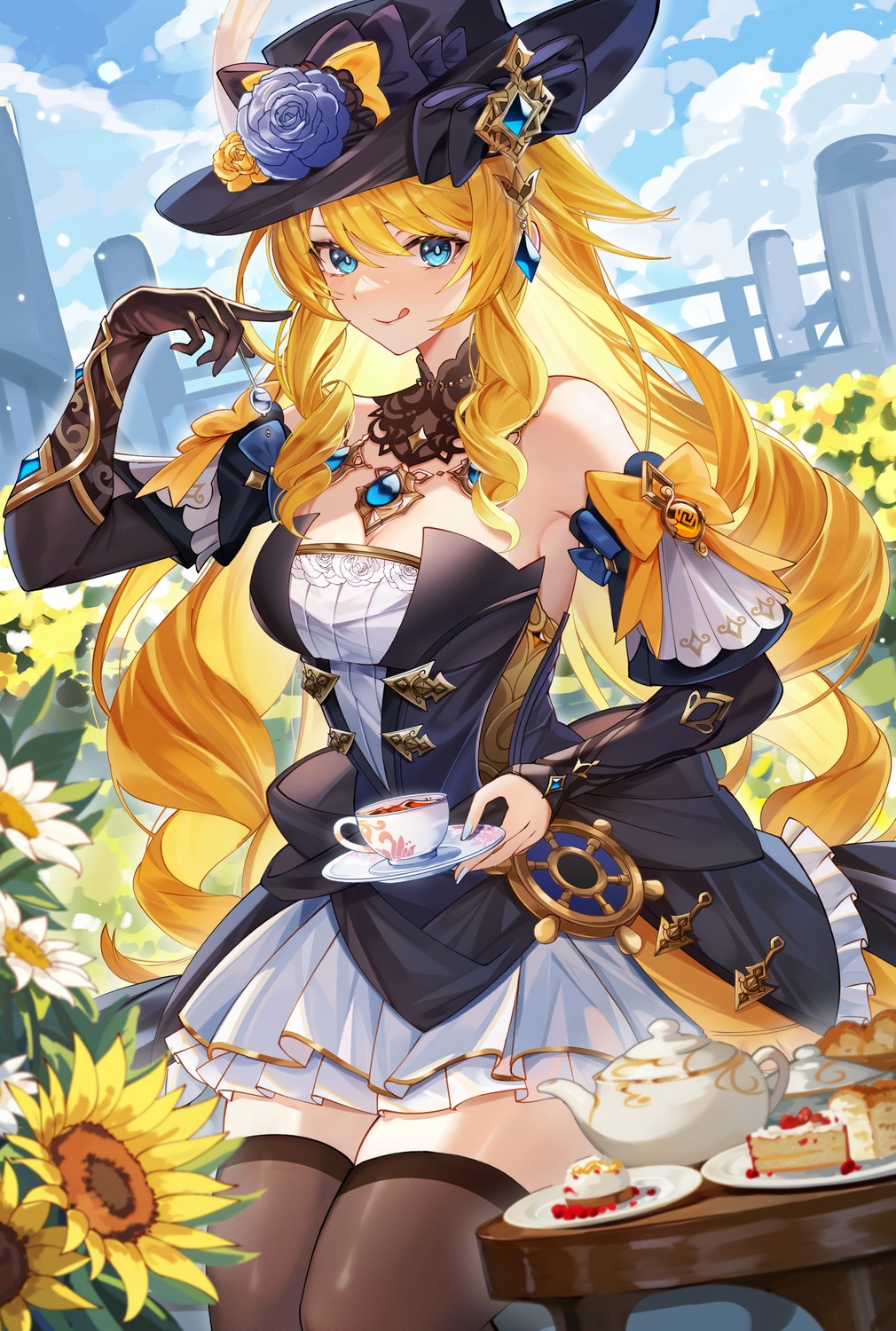 chen_ying_(alan-yut), dress, genshin_impact, navia, thighhighs