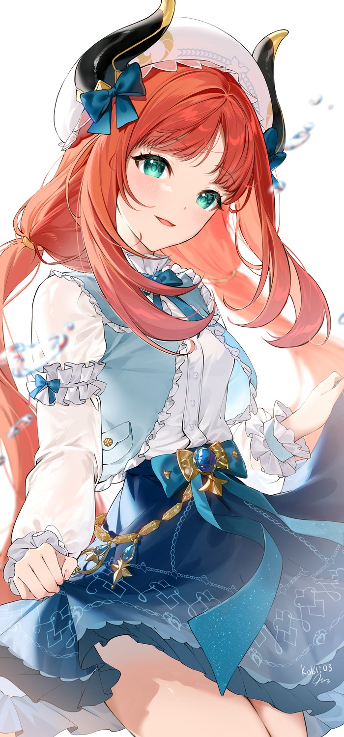 genshin_impact, horns, kkopoli, nilou, skirt_lift