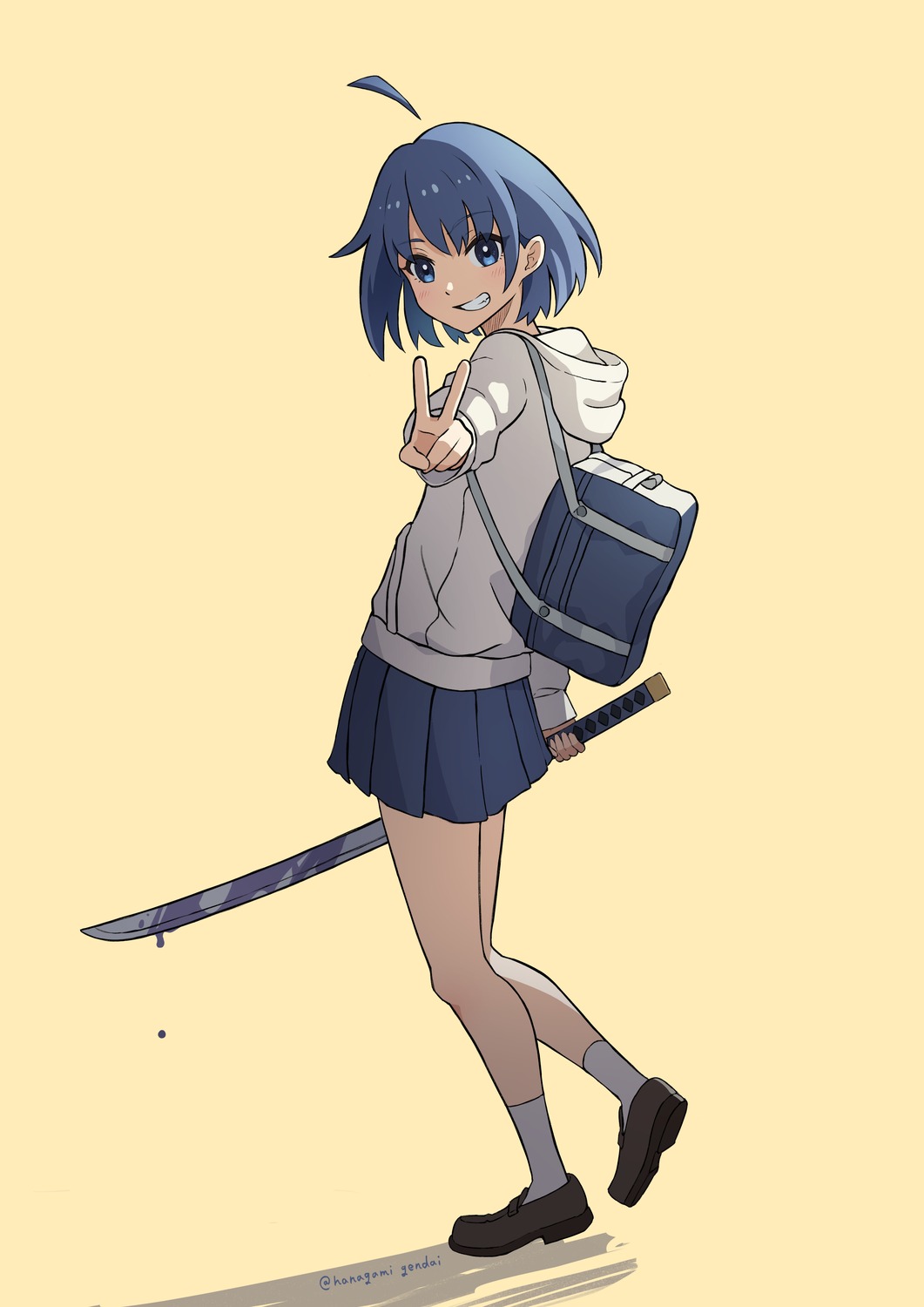 blood, hanagamigendai, seifuku, sword