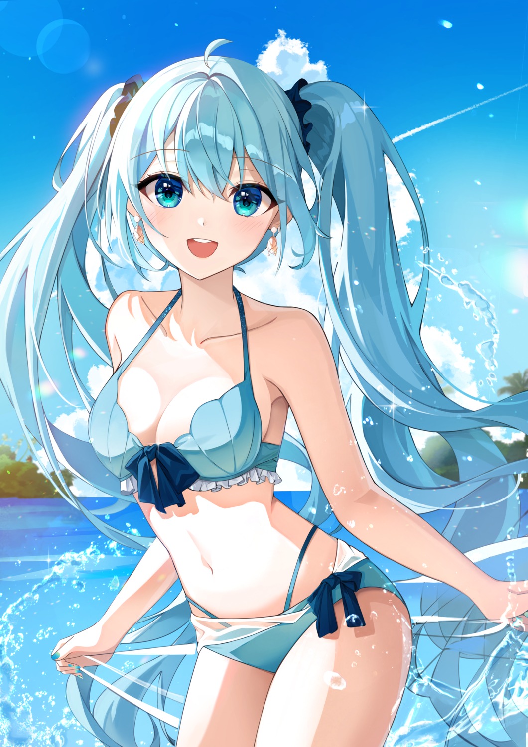 bikini, hatsune_miku, nanna_(heyj2888), see_through, swimsuits, vocaloid